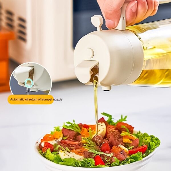 470ML Olive Oil Sprayer Dispenser For Cooking BBQ 2 In 1 Glass Oil Vinegar Soy Sauce Spray Kitchen Oil Bottle For Air Fryer - Image 3